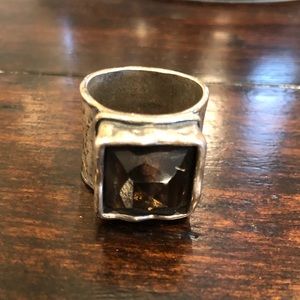 Silpada Silver Brown Stone Ring SZ 6/6.5